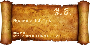Nyemecz Bánk névjegykártya